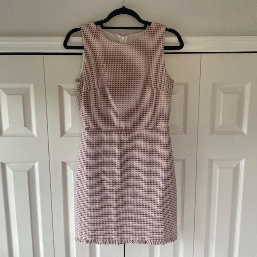 Pink houndstooth dress